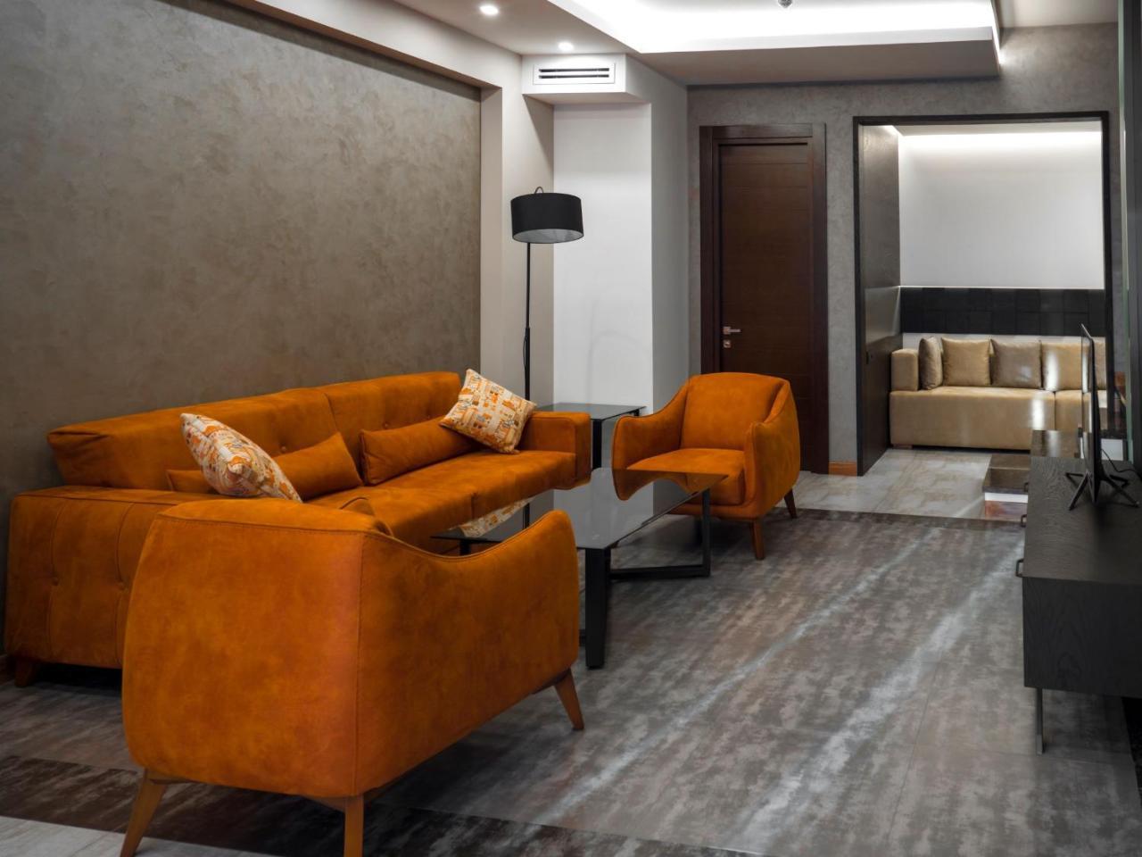Aghababyan'S Hotel Yerevan Luaran gambar A 3D rendering of a living room